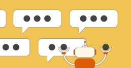 Illustration of a chatbot creating responses