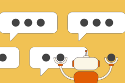 Illustration of a chatbot creating responses